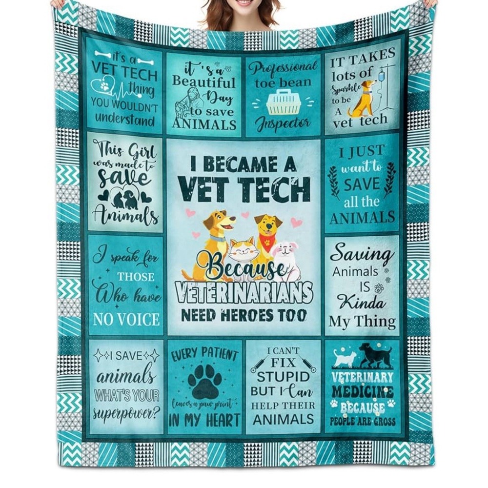 Vet Tech Gifts - Blanket Appreciation Gifts for Women - 50x60 Inches‎